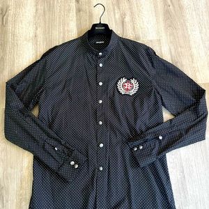 Mens balmain embossed logo dress shirt